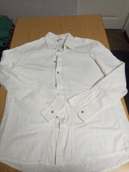 Men ETERNA Shirt White Linen 38 / M / 46
