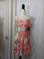 No Boundaries Women's tropical print dress smocked bodice Size XXXL /21