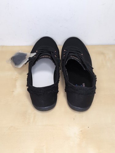 Skechers Bobs B süße Damenschuhe 10 schwarz Canvas Slipper niedrig Sneaker neu - Bild 4 von 8