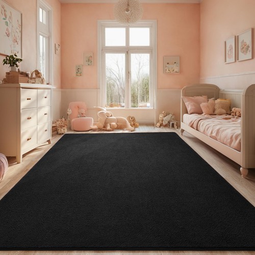 Rugs for Bedroom Living Room, 4x6 ft Black Area Rug, Washable Memory Foam Ind... - Picture 7 of 7