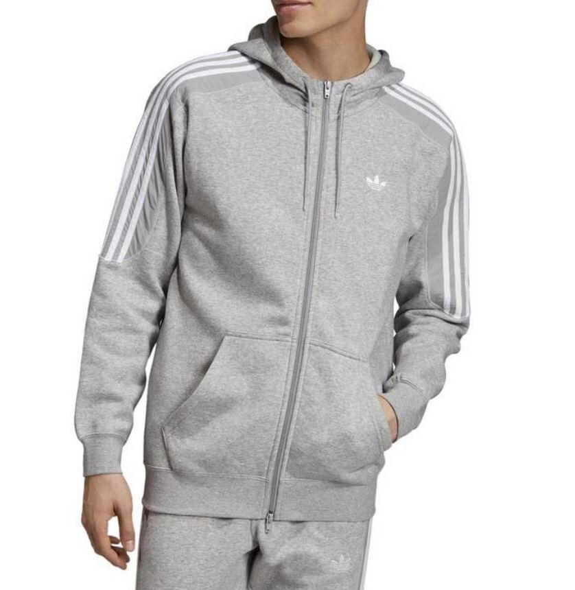 NEW MENS ADIDAS ORIGINALS OUTLINE TREFOIL FULL ZIP HOODIE NEW MENS ADIDAS ORIGINALS OUTLINE TREFOIL FULL ZIP HOODIE