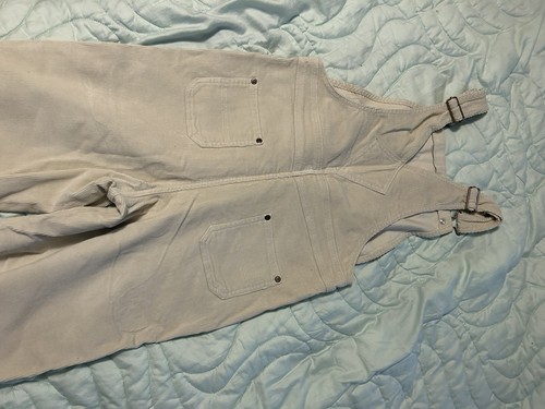 LL Bean LL Kids Girls Corduroy Overalls Sz 12M Cotton Stretch Stone - Picture 8 of 9