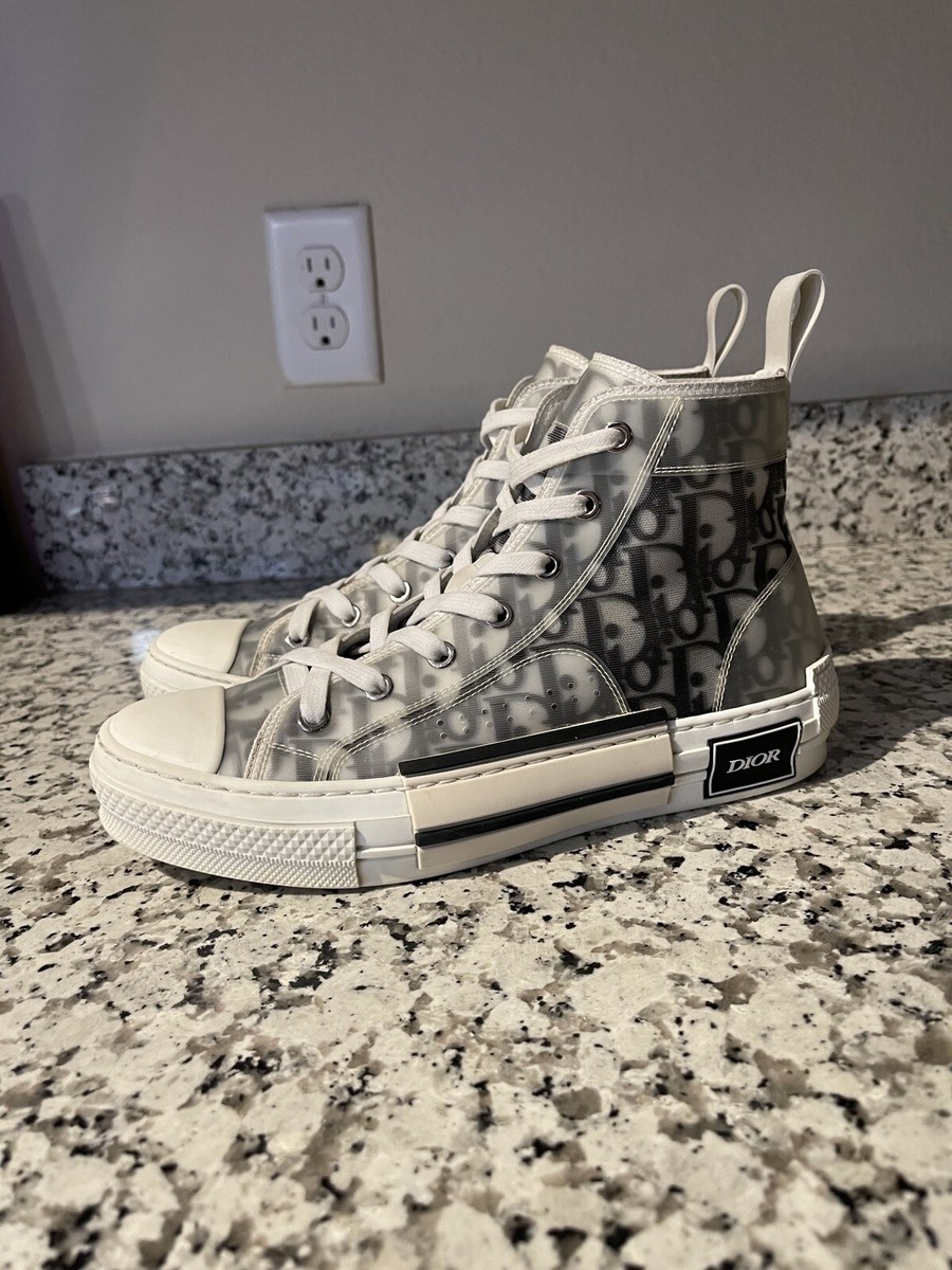 Dior High Top White Black Oblique Canvas | eBay