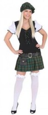 Schotte Schottin Scottish Girl Lady Rock Schottenkostüm Kostüm Kleid Damen Mütze