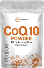 Micro Ingredients COQ10 Supplement 200mg in Powder Form 1.76oz (8 Months Supply)