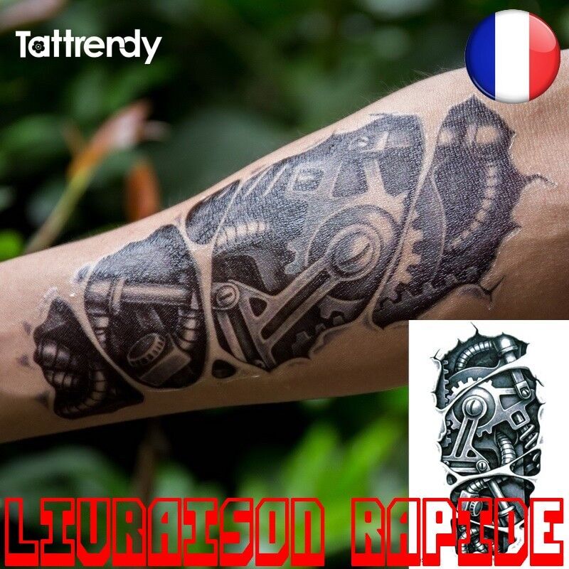 Temporary Tattoo 3D Mechanical Robot Fake Arms Transfer Stickers Tattoo