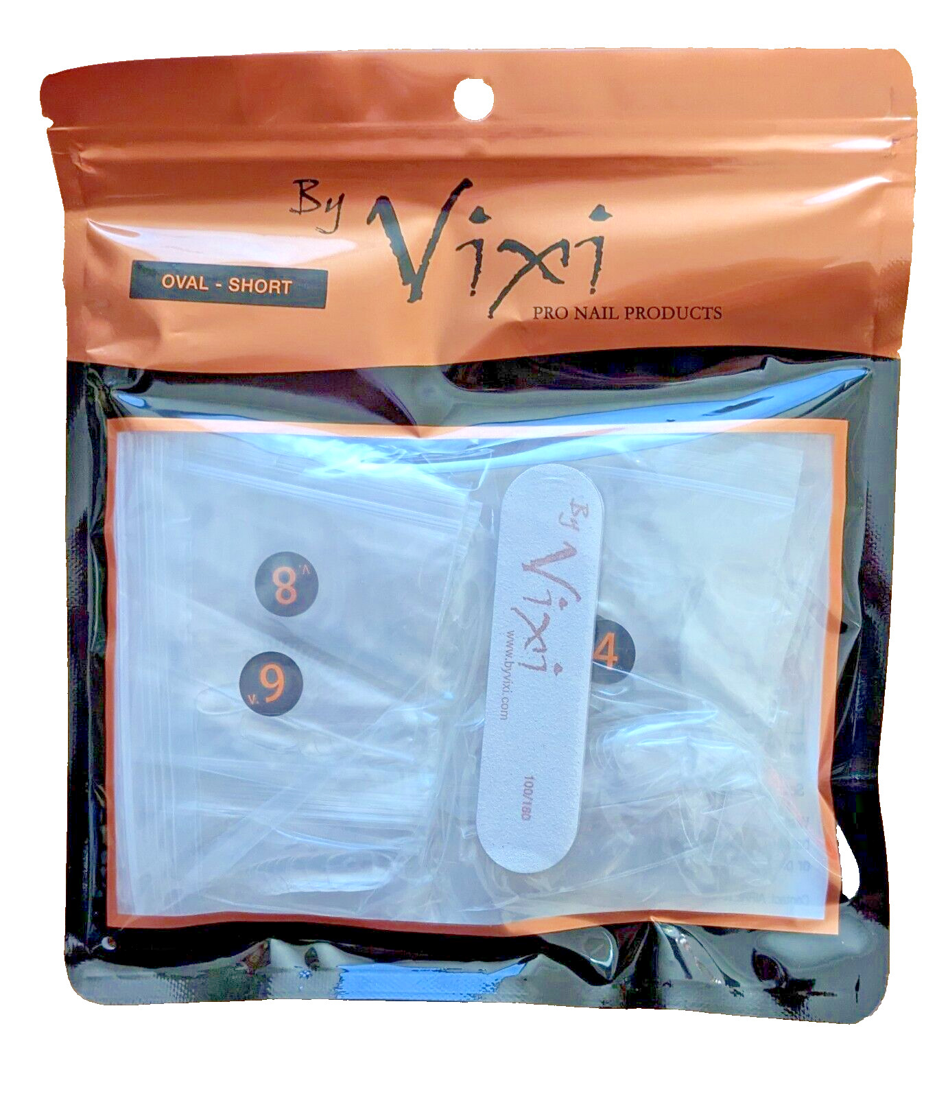 By Vixi Oval Short Clear Nails And Nail File 600 Pcs