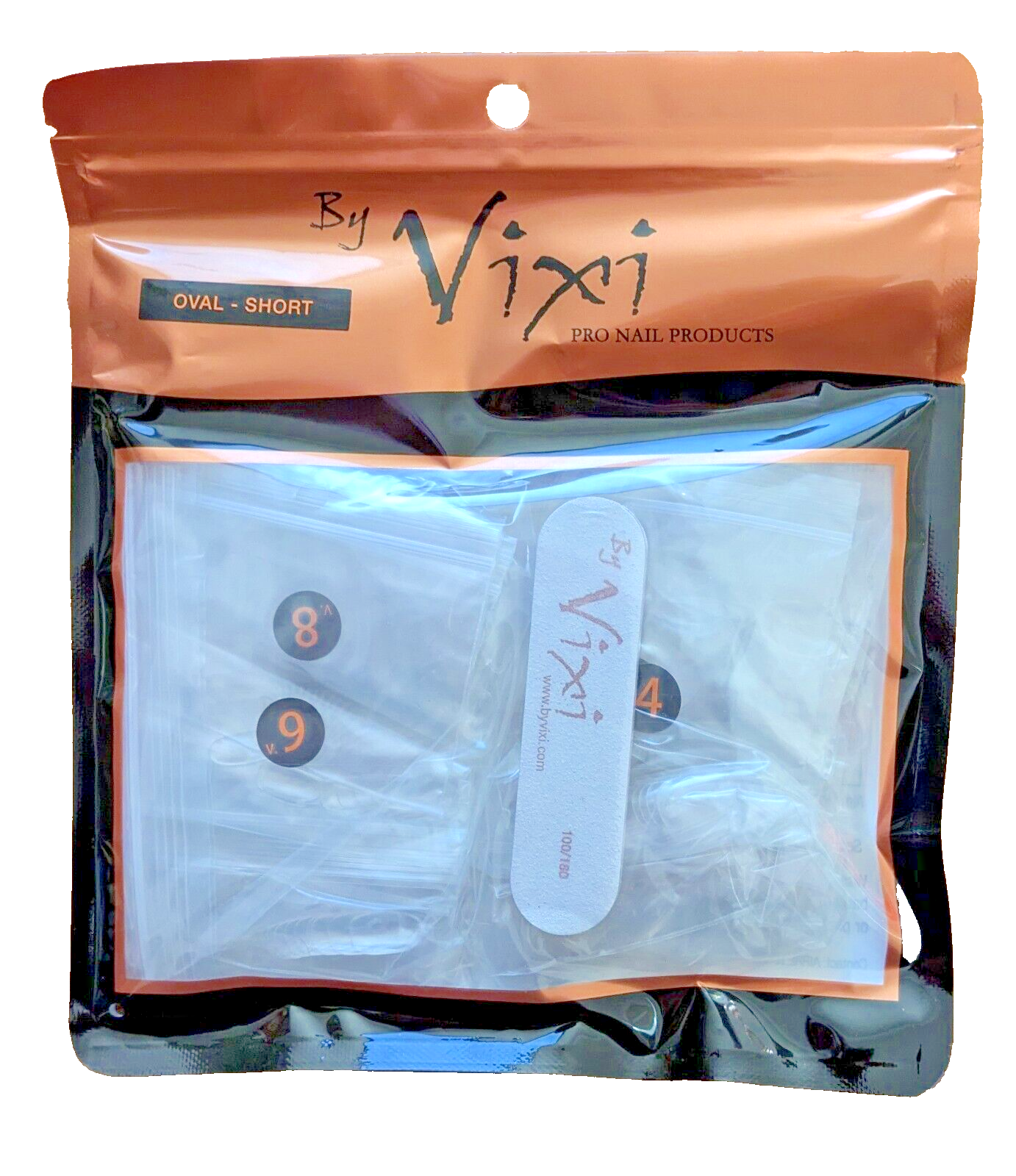 By Vixi 600 Short Oval Nail Set With Prep File, 10 Sizes - Clear Express Full Cover False Fingernail Extensions For Salon Professionals & Home Use - Image 2