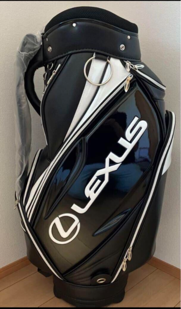 LEXUS Golf Caddie Bag Black with Nameplate and Hood Cover LEXUS Golf Caddie Bag Black with Nameplate and Hood Cover