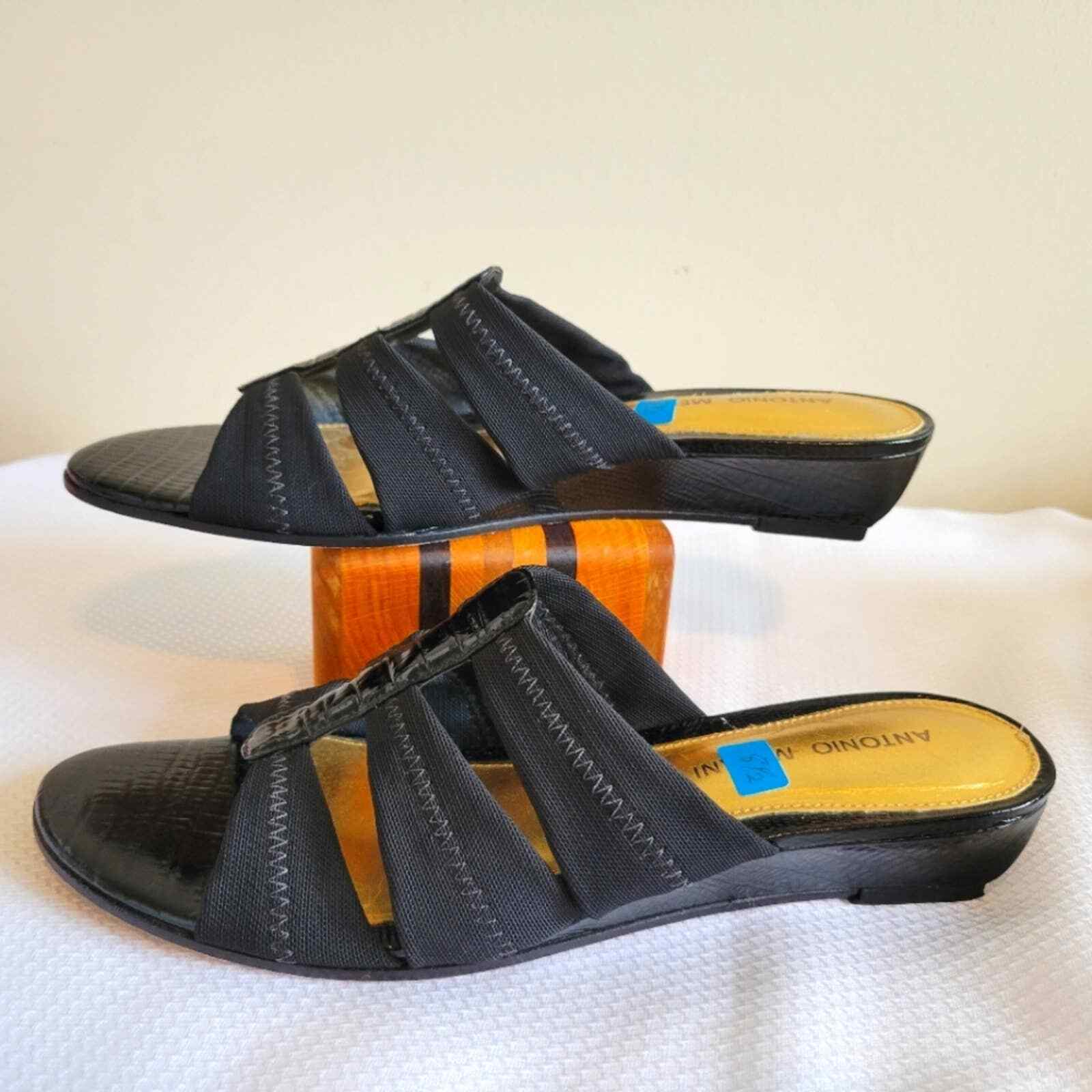 Antonio Melani Womens Slides Sandals Black Strapp… - image 1