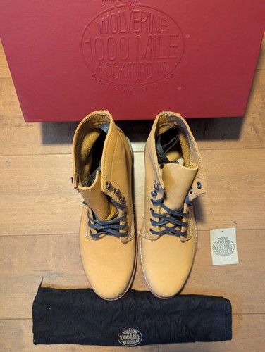 Wolverine Original 1000 Mile Plain Toe Tan Leather Boot Mens Size 12 New w/ Box