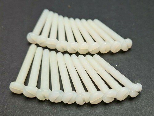 Linsenkopf Schlitz Maschinenschraube Nylon, 10-32 x 1 1/2 1,5 Zoll lang 20 Stück Befestigungen - Bild 1 von 4