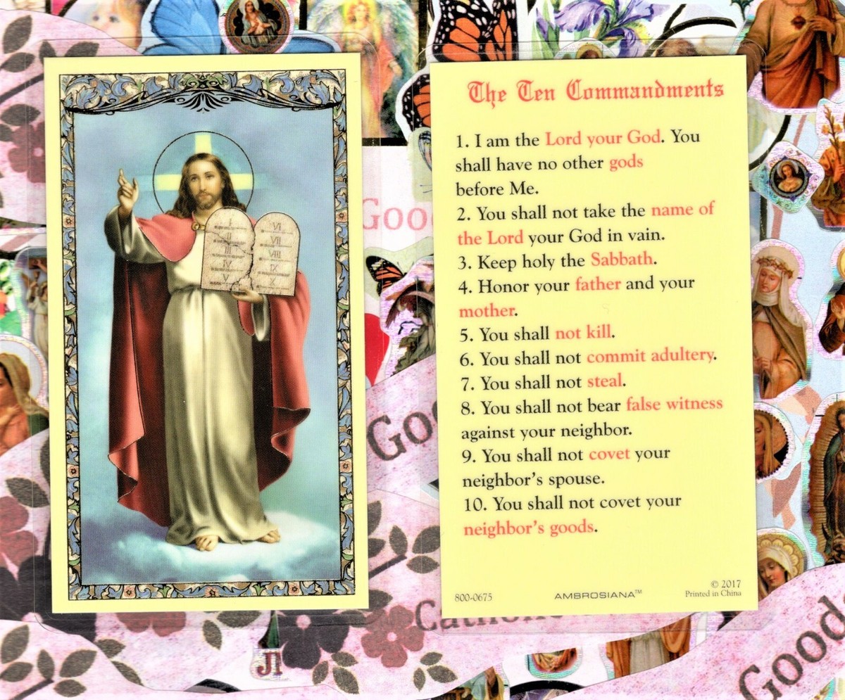 NINE The 9 commandments レア盤 The Ten Commandments - Laminated Holy Card 800-0675 | eBay