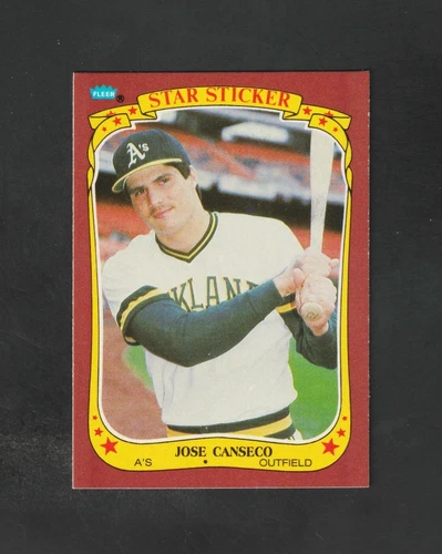  1986 Fleer Star Sticker JOSE CANSECO RC ~~ Oakland A's