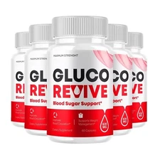 5-Pack Gluco Revive Blood Support Supplement GlucoRevive Pills - 300 Capsules
