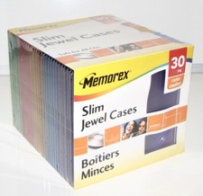 NEW Memorex Color Slim Jewel Cases for CD/DVD 30-pack  SEALED