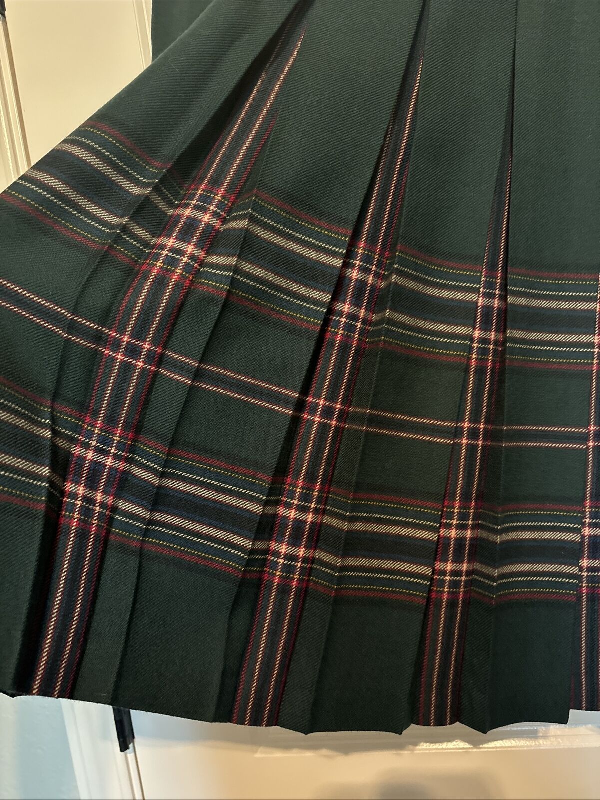 Edinburgh Vintage Wool Skirt Green & Plaid  31” W… - image 2