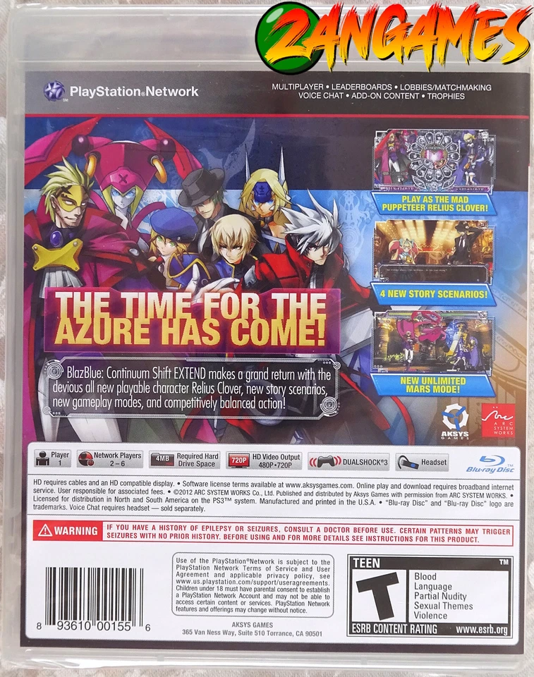 Blazblue: Continuum Shift Extend (PS3) [BRAND NEW & FACTORY SEALED] - Image 2 of 3