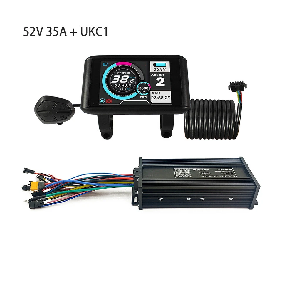 E-Bike 36V 48V 52V 750W-1500W 35A Sine Wave Controller + EN06/UKC1 Display HAU - image 4 of 4