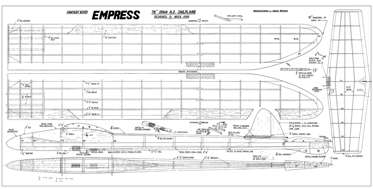 Free rc cheap glider plans
