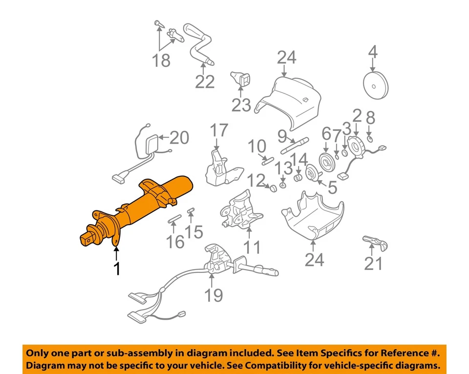 Used Steering Column fits: 2002 Chevrolet Avalanche 2500 Column Shift w/cruise c - Image 2 of 4