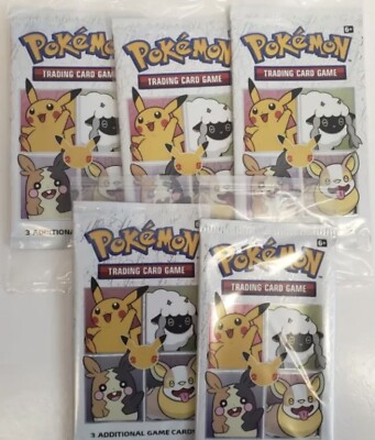 Pokemon 25th General Mills Cereal 3 Card Promo (5) Packs New Sealed