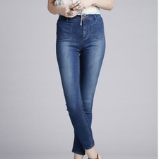 Free People Skinny Blue Jeans Size 26 High Rise Waist Stretch Denim Jean W26