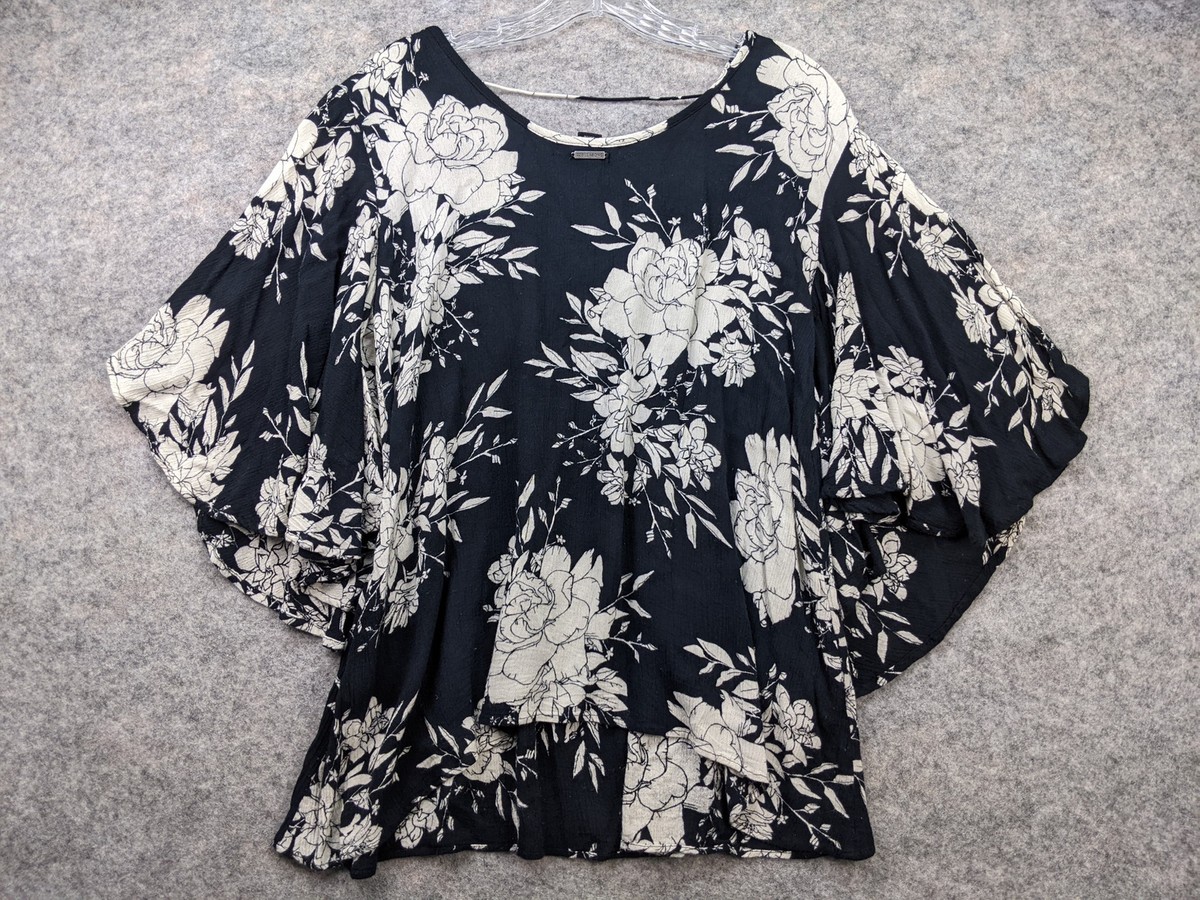 売れ筋商品|||ビーヤング シャツ レディース トップス BYIKAYA - Blouse - black Billabong Top Womens Small Black White Crinkle Floral Ray Of
