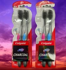 Colgate 360 2-Pack Charcoal Soft Bristles Toothbrush 2-PACK
