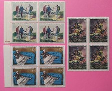 FRANCE 3 BLOCS DE 4 N° 1363 1364 1365 GERICAULT COURBET MANET 1962 NEUFS**(394)