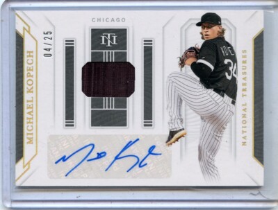 2019 NATIONAL TREASURES #GGS-MK MICHAEL KOPECH AUTOGRAPH JERSEY #4/25, WHITE SOX