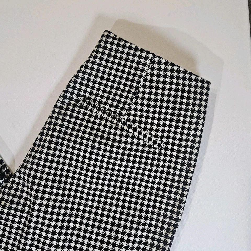 Pantalón Pull On Old Navy para Mujer 10 Negro Blanco Pata de Gallo Cuadros Carrera Negocios Foto 4 de 4