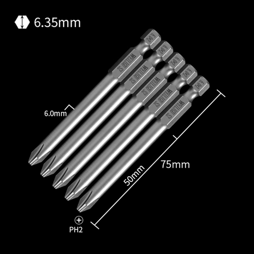 S2 Steel Magnetic Phillips Cross Head Screwdriver Bits 5Pcs Hex Shank 75/100mm - Picture 22 of 34