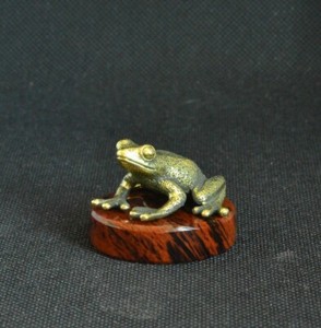 Art Deco Bronze Animals Frog Toad Statuette Figurine Figure W/ Obsidian Stand | eBay