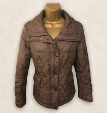 Fenn Wright Manson Ladies Brown Quilted Jacket Uk 12 Us 8 Eu 40