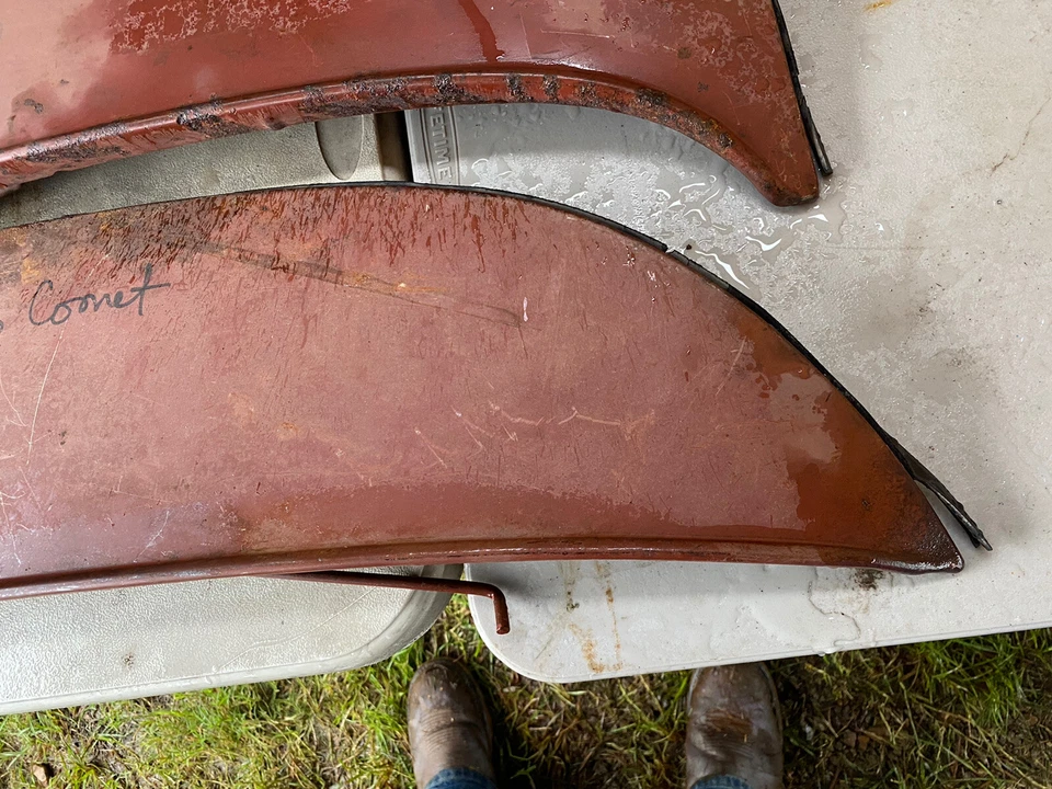 Par de faldones guardabarros Foxcraft Ford Fairlane Mercury Comet 1966 nuevo en stock Foto 2 de 4