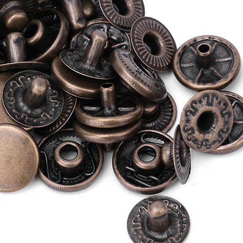50 Set Pure Brass Snap Buttons Round Button Cloth Luggage Decor(12.5mm Bronze) - Picture 2 of 22
