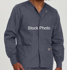 New  Scrub Zone by Landau Unisex 3-Pocket Warm-Up Scrub Jacket 75231  Grey