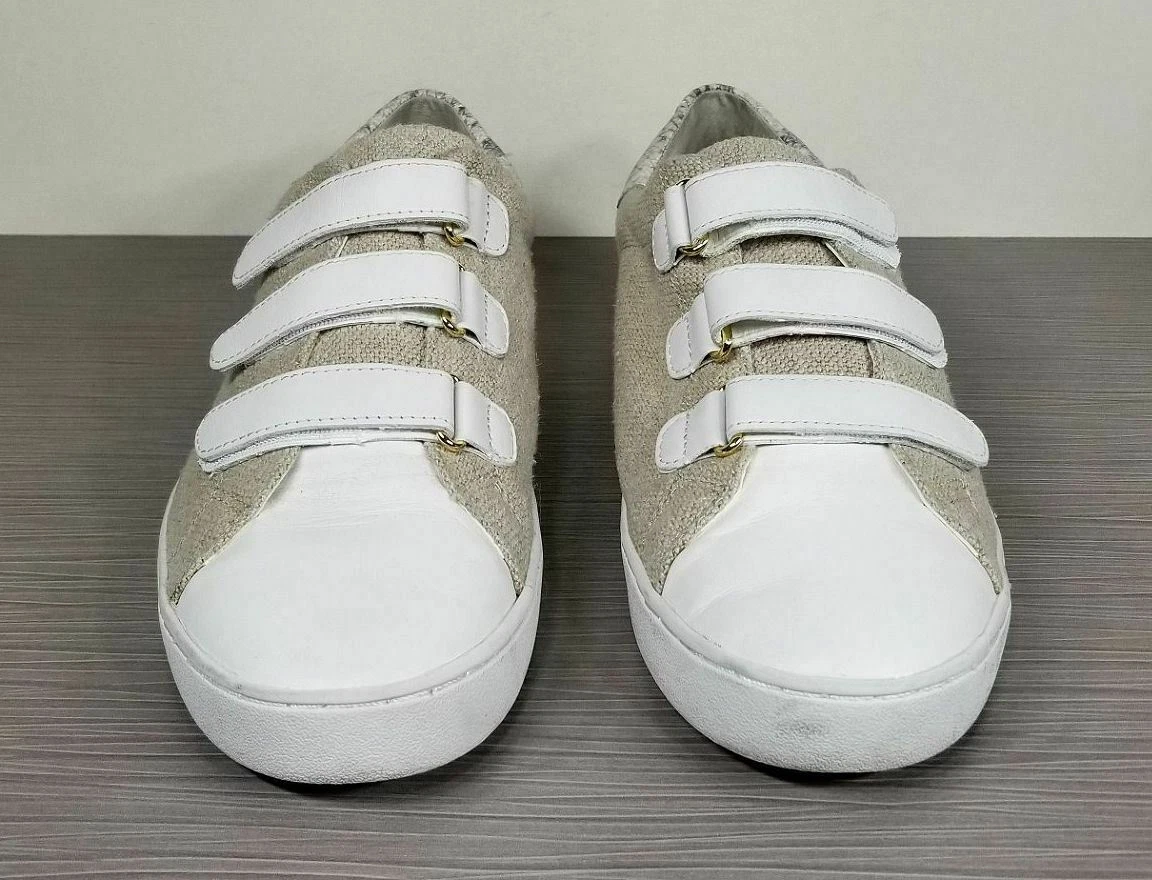 Michael Kors Craig Hook Loop Strap Sneakers Natural Womens Size 9.5 M 40.5