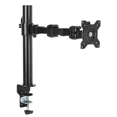 Amazon Basics Single Monitorständer - Höhenverstellbare Armhalterung, Stahl, Schwarz