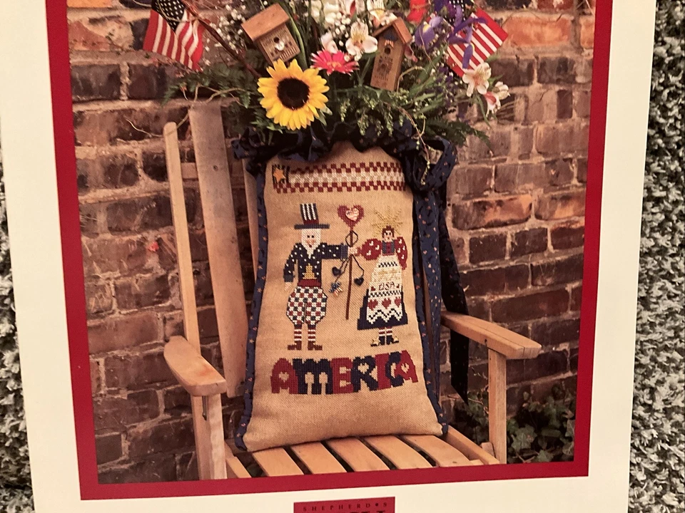 RARE!!! Shepherds Bush Patriotic Pair America Counted Cross Stitch Pattern 1997 - Image 2 of 3