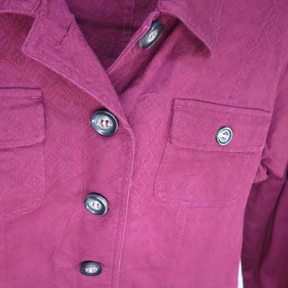 Chaqueta Blazer RQT Mujer Pana Pequeña Grande Elastizada - Magenta Foto 2 de 4