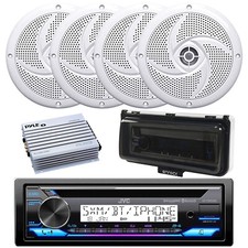 JVC KD-T92MBS Marine CD Radio, Amplifier, 4x 5.25" 180W Speakers, Cover White
