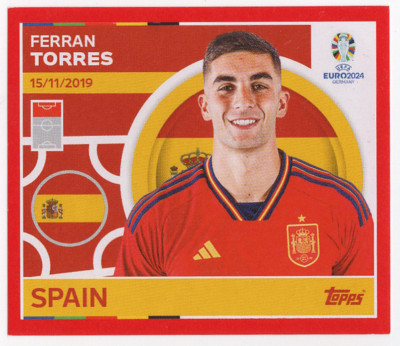 #ESP21 Ferran Torres Spain Topps UEFA Euro 2024 Swiss Edition sticker ...