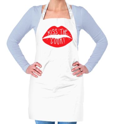 Kiss The Cook - Unisex Erwachsene Schürze - BBQ Koch Backen Lustig Liebe Essen