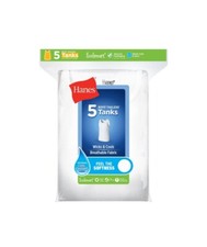 Hanes Boys 3 Pack White Sleeveless Tagless Tanks Size Large BRAND NEW 