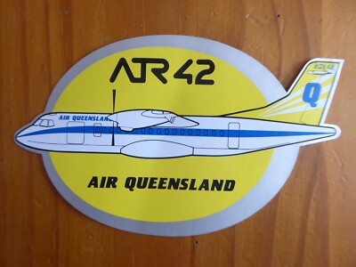 AUFKLEBER STICKER AUFKLEBER AEROSPATIALE AERITALIA FLUGZEUG ATR 42 AIR QUEENSLAND