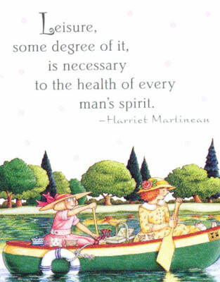 SOME DEGREE OF LEISURE NECESSARY-Handcrafted Canoe Magnet-w/Mary Engelbreit art