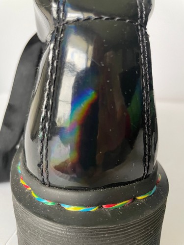 RARE Dr. Martens Molly Rainbow Holographic Patent Leather boots EU 43 L 11 M 10 - Picture 8 of 14