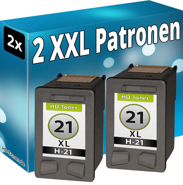 2x DRUCKER PATRONE für HP 21 XL DESKJET F370 F 375 F380 F2180 F2224 F2280 F4180 - Bild 2 von 4